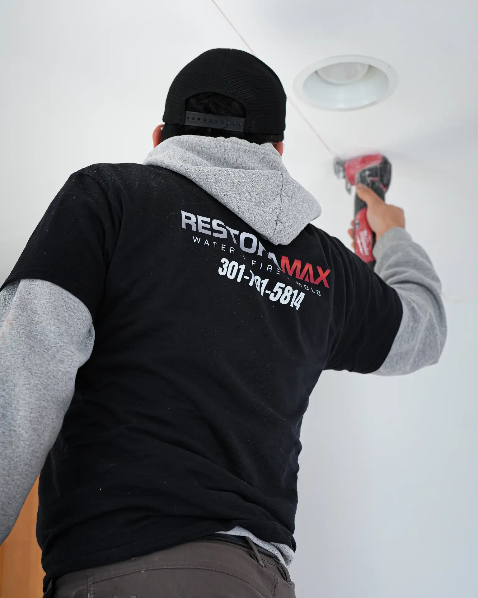 RestoraMax crew member working on restoration job